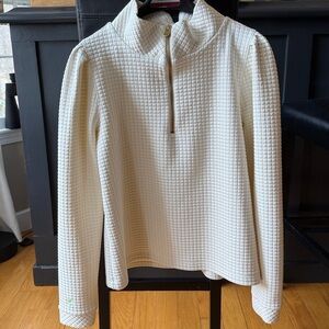 DUDLEY STEPHENS Sabrina Cream Quarter-Zip Pullover L